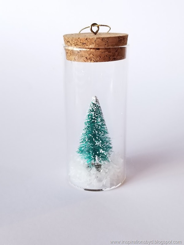 DIY Christmas tree in a bottle ornament
