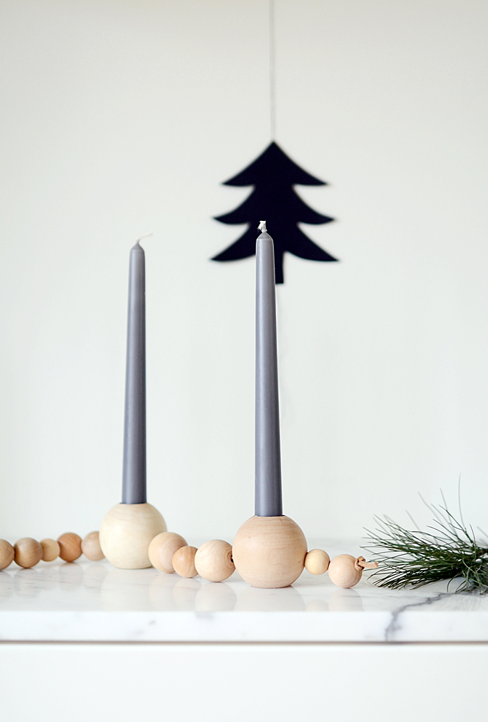 DIY beaded advent candle holder for Christmas