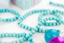 DIY dyed bead Christmas garland