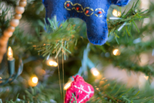 DIY stitched and beaded horse Christmas ornaments