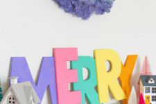 DIY colorful Christmas decoration of letters
