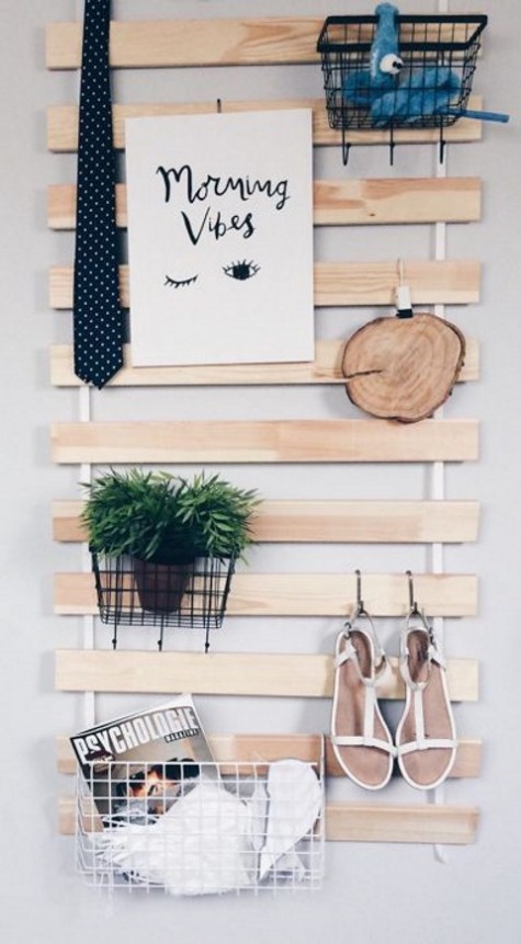 an IKEA Luroy hack for any space – just add metal wire baskets and hooks and voila