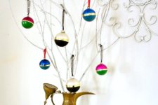 DIY color block Christmas ornament with spray paints