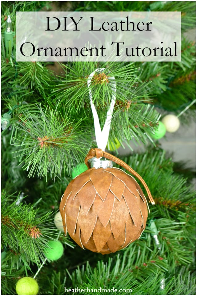 Round Leather Tree Ornament