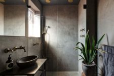 03 a moody bathroom, which isn’t dark – it’s more neutral and grey but done with matte finishes