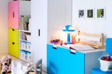15 a kid’s room done with colorful IKEA Stuva cabinets – what can raise the mood better than that
