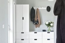 17 an IKEA Stuva storage unit is ideal for a hallway – it can accommodate a lot of things and will look minimal