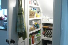 a small pantry to store various chemicals and other stuff can be under the staircase