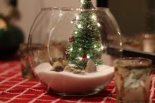 DIY all-faux winter terrarium with lights