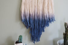DIY dip dye tassel wall hanging for a boho touch