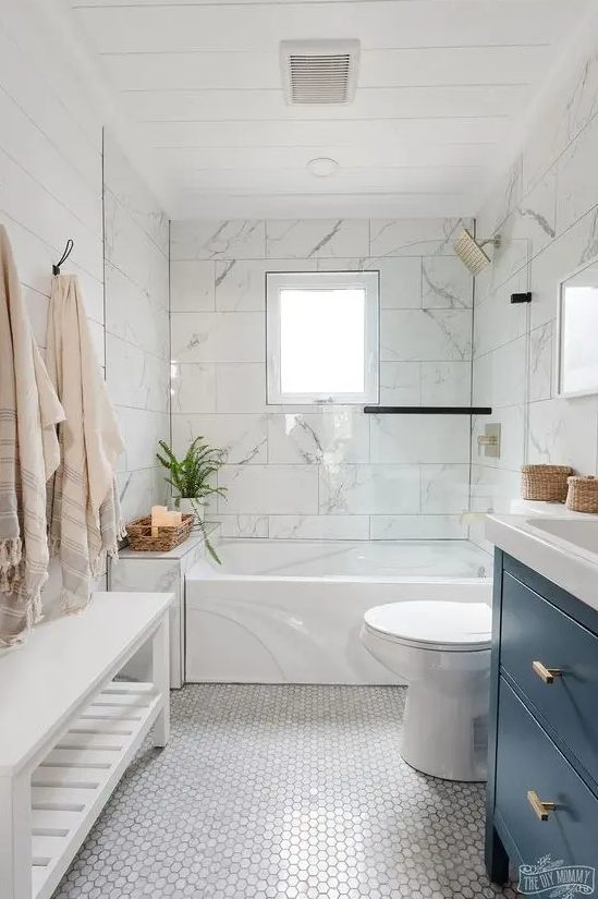 87 Trendy Hexagon Tile Ideas For Bathrooms - Shelterness
