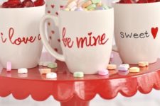 DIY Valentine’s Day mugs made with sharpies