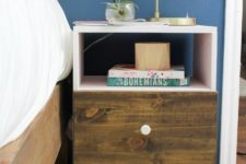 04 an IKEA Tarva nightstand hack with blush paint and a stained part is a cool idea for a boho space