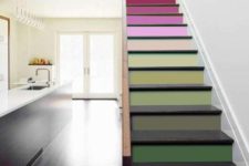 05 a colorful gradient staircase is a bright and bold idea to add lots of color to your room