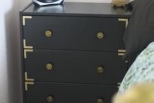 11 a glam IKEA Rast hack with gilded touches is used a stylish nightstand with plenty of storage