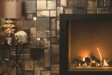17 bold and refined metallic tiles of different looks, sizes and finishes make your fireplace zone safe and add a refined feel