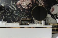22 an IKEA Malm dresser hacked with gold vinyl above each handle is a stylish minimal and glam idea