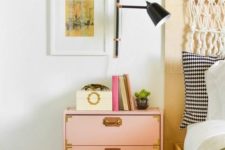 23 an IKEA Rast dresser hack in pink, with gold handles and trim looks bright and fits a modern space