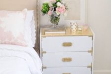25 an IKEA Rast hack in glam style in white and gold is a cool nightstand for a bedroom in glam style