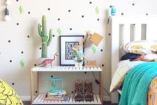 26 IKEA Molger bench used as a nightstand for a kids’ room is a perfect solution with plenty of storage space