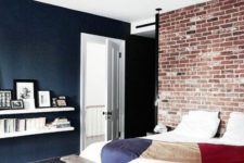 12 a brick statement wall is a chic and bold idea to rock in your bedroom, it will bring character to the room