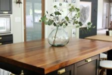 15 a chic custom walnut countertop is a great idea for almost any kitchen