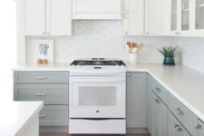 a grey-white kitchen design