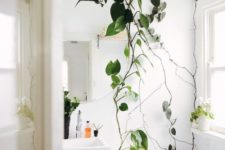 greenery is a cool idea for a bathroom