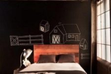 11 cozy up your industrial bedroom with a chalkboard wall, on which you can chalk anything you like and you want