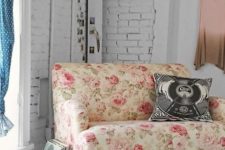 13 a sweet vintage-inspired rose upholstered loveseat for a romantic girl’s space