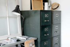 26 stylish vintage filing cabinets covered with chalkboard paint retain their vintage looks and allow chalking on them