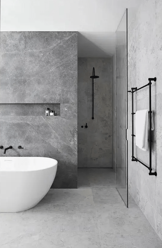 a stylish marble bathroom design