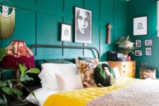 a bright emerald bedroom design