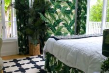 tropical prints looks perfect in a bedroom