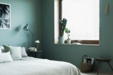 a green minimalist bedroom design
