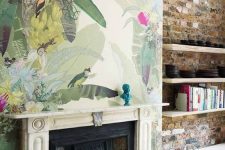 tropical wallpaper could make a cool statement in a living room
