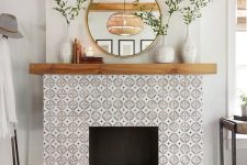 a built-in fireplace looks great covered with tiles