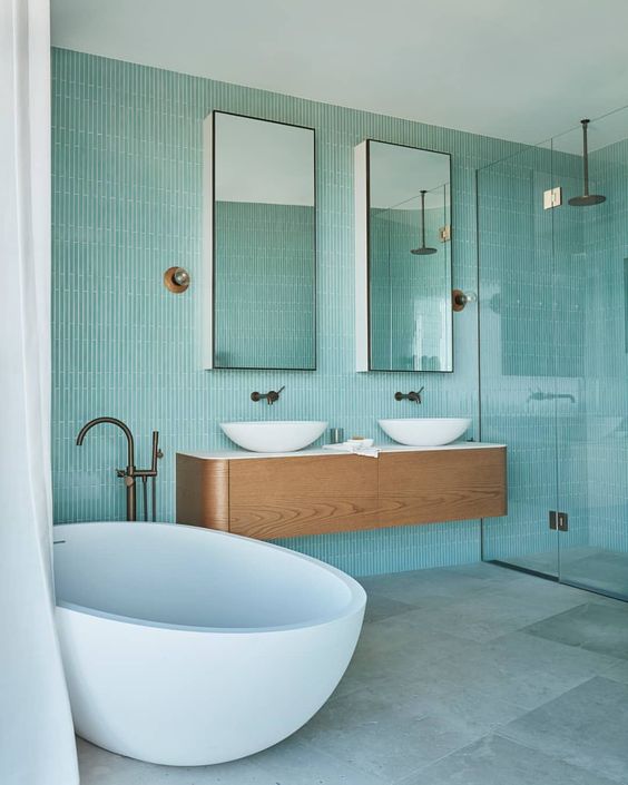 Coastal And Beach Bathroom Decor Ideas, Aqua Blue Bathroom Ideas