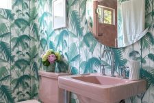 tropical wallpaper makes any space much happier