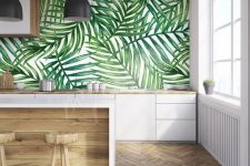 tropical wallpaper is the best way to accent a wall