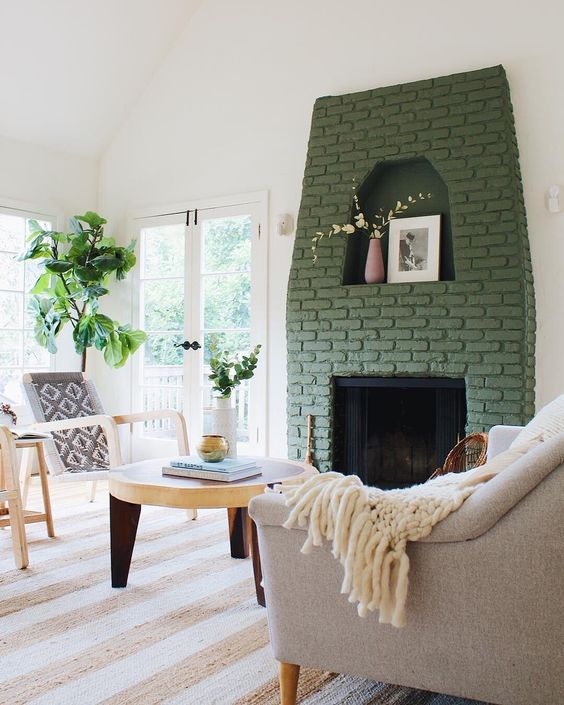 25 Painted Brick Fireplaces To Make A Statement Shelterness