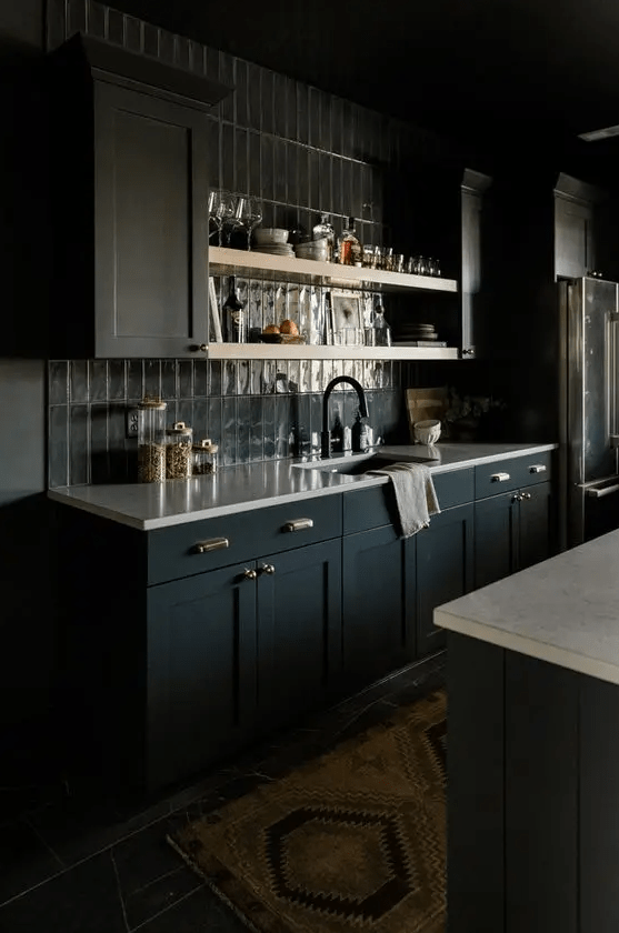 a moody soot kitchen design