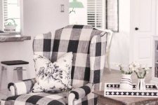 04 a vintage farmhouse nook with a refined plaid chair, a shabby chic coffee table and printed textiles is very cozy