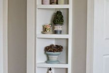 14 a small built-in corner open shelving unit for a rustic vintage space is timeless elegance and chic