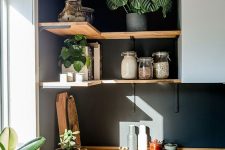 18 stylish and comfortable corner shelving in the kitchen looks less bulky than cabinets and is very comfy in using