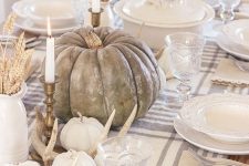 stylish fall table decor in whites