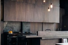 a moody minimalist kitchen design