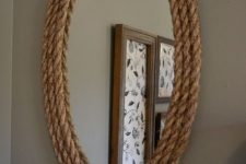 a rustic or coastal mirror framed with rope is always a good idea that doesn’t cost a lot of money or effort