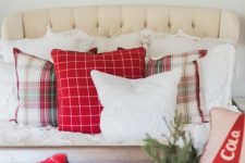 add some plaid ribbons to the bed and around it to easily bring a rustic and cozy feel to your bedroom, such touches are easy to add
