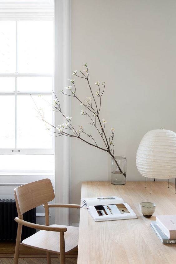 just some blooming branches will make your home office feel more spring-like and fresh